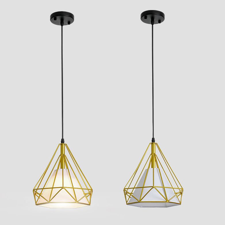 Diamond Iron Cluster Custing Lighting Post-Modern Restaurant Hanging Lamp in oro