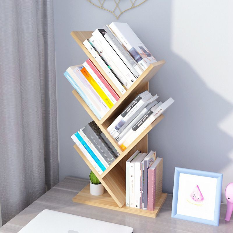 4 Shelves Standard Bookshelf Contemporary Engineered Wood Bookcase