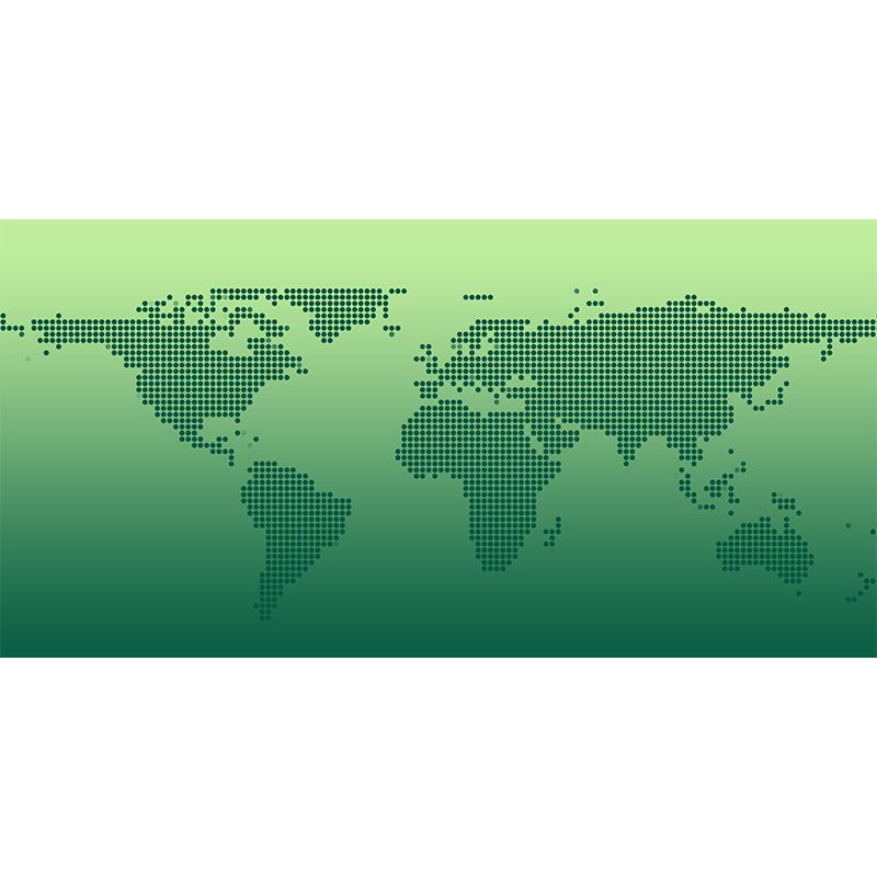 Modern Style World Map Mural Mildew Resistant Wall Covering for Bedroom Decor