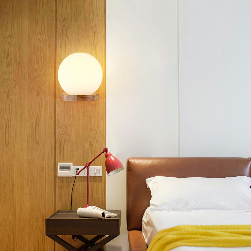 Modern Style Global Wall Light Sconces Wood 1 Light Wall Mounted Lamps