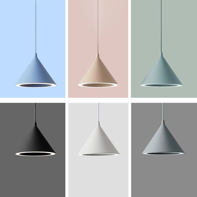 Pendante à cône Lights moderne lampe suspendue en métal 3 pendentif léger en plusieurs couleurs