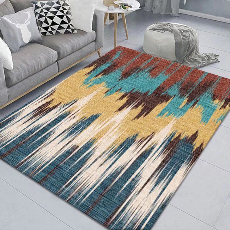 Beige Casual Carpet Polyester Graphic Carpet Washable Carpet for Living Room