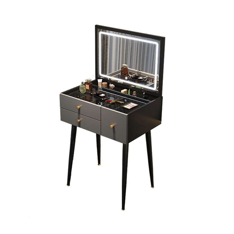 Glam Mirrored Glass Vanity Desk 3 Drawer Vanity Dressing Table