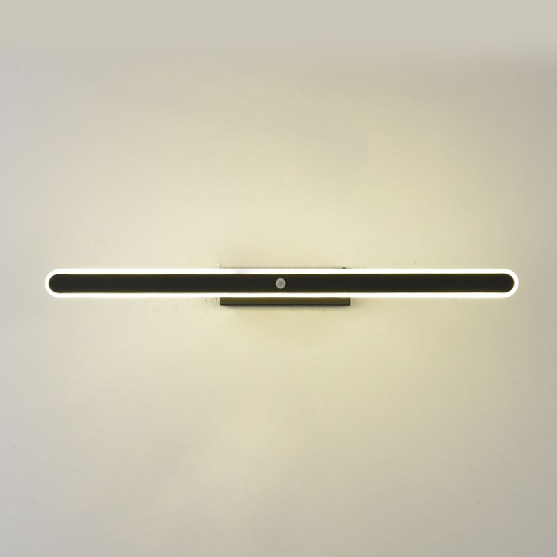 Minimalist 1-Light Linear Mirror Front Lamp Acrylic Shade LED Bathroom Wall Mounted Light Fixture