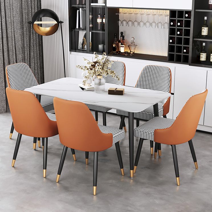 Modern Rectangle Dining Set 1/2/5/7 Pieces Restaurant Dining Table with Chairs