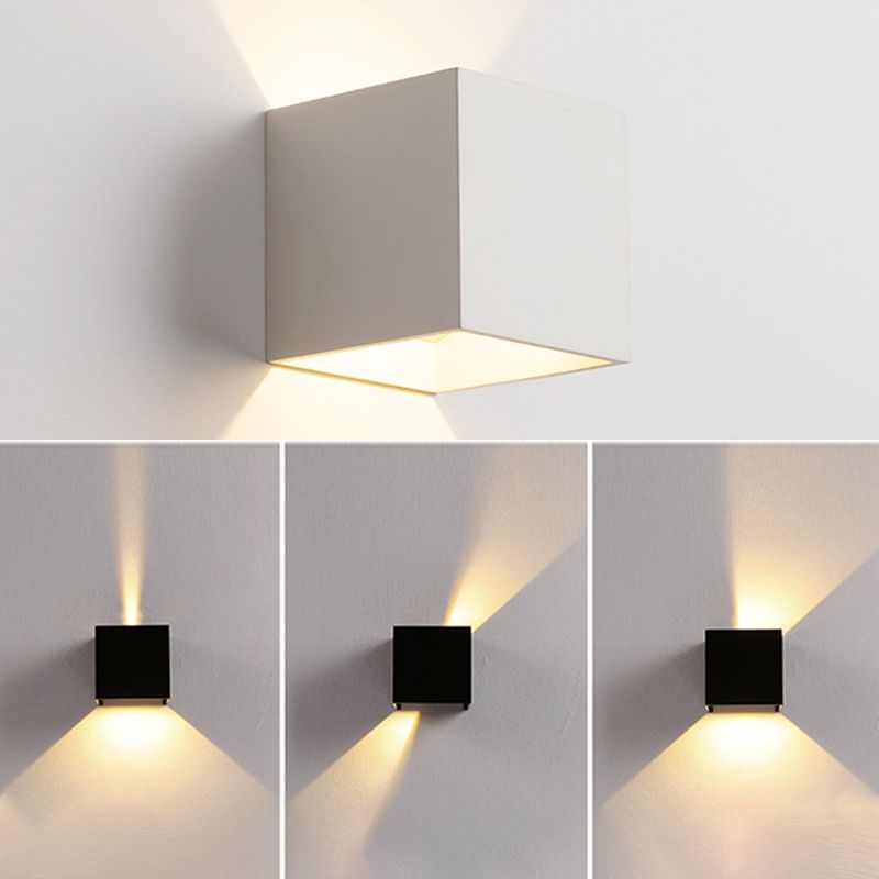 Lámparas de pared cuadradas de 4 "con sombra de vidrio con luces aplastas de pared contemporáneas en interiores