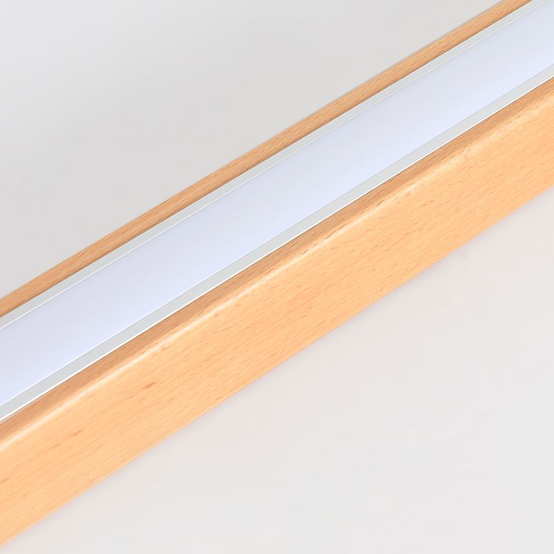 Wood Linear Shade Flush Ceiling Light Modern Style 1 Light Flush Mount Fixture in Brown