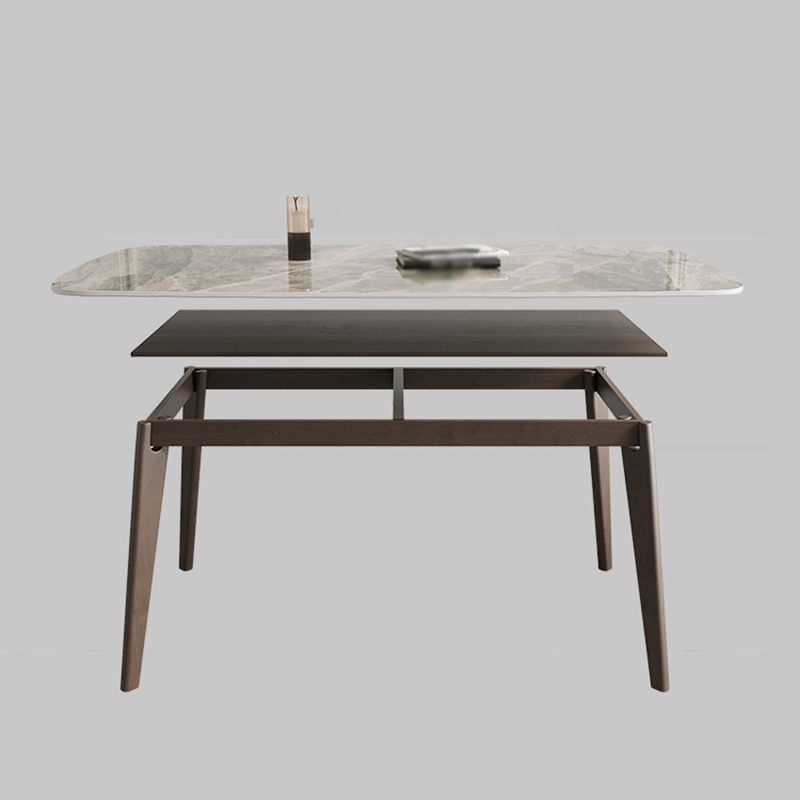Medieval Modern Sintered Stone Dining Table Rectangle Table with 4 Legs