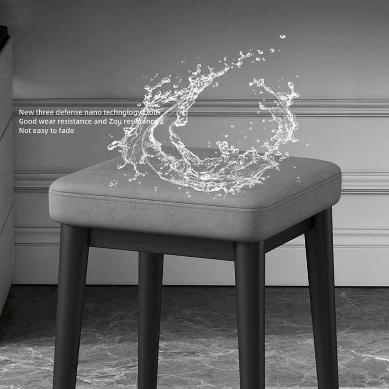 Stylish Faux Ottoman Solid Color Water Resistant Square Footstool Ottoman