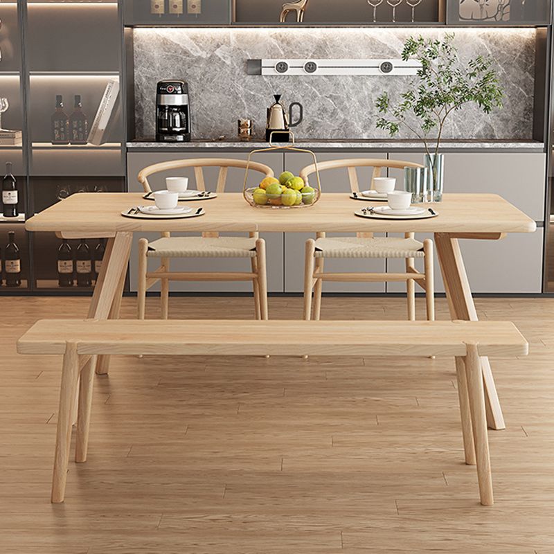 Modern 1/4/5 Pieces Dining Set Rectangle Pine Wood Dining Table for Kitchen