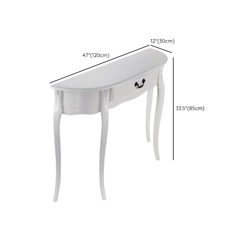 Mid-Century Modern Wooden Accent Table Half Moon Sofa Console Table for Hall