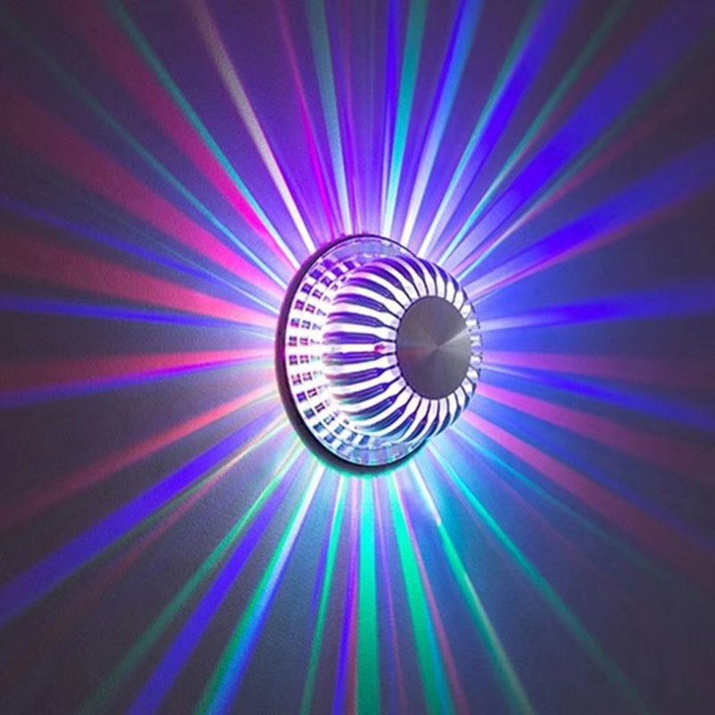 Modern Style Indoor RGB Wall Lamp Sunflower Shaped Aluminum Ambiance Decorative LED Sconce Light for Restaurants Bar