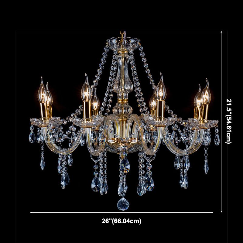 Nordic Style LED Chandelier Light 8 Lights Postmodern Style Crystal Pendant Light for Living Room
