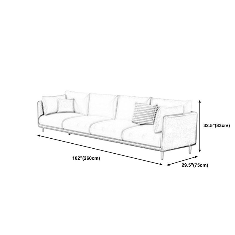 Green and White Stain Resistant Settee Sofa Leather Square Arm Loveseat