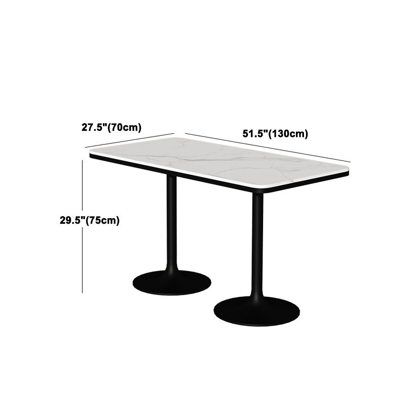 Modern Stone and Metal Dinette Set 1/2/5 Pieces White Table Set for Coffee Shop