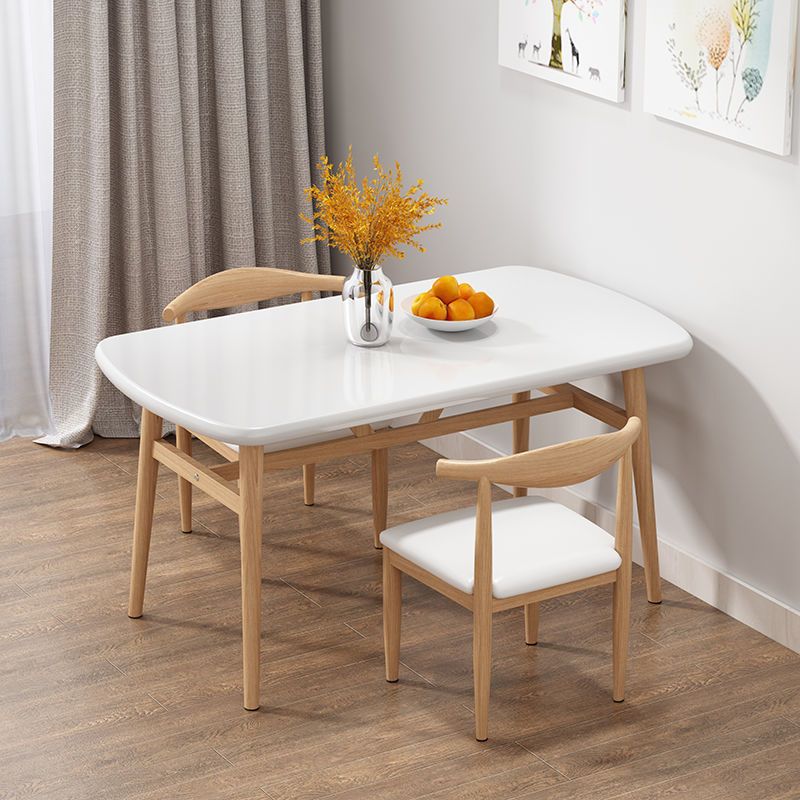 Contemporary Rectangular Dining Table with Legs for 2-4 People