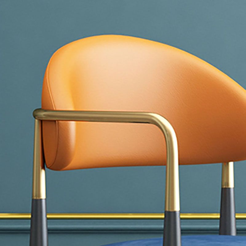 Modern Style Arm Chair Open Back Dining Chair with Metal Legs