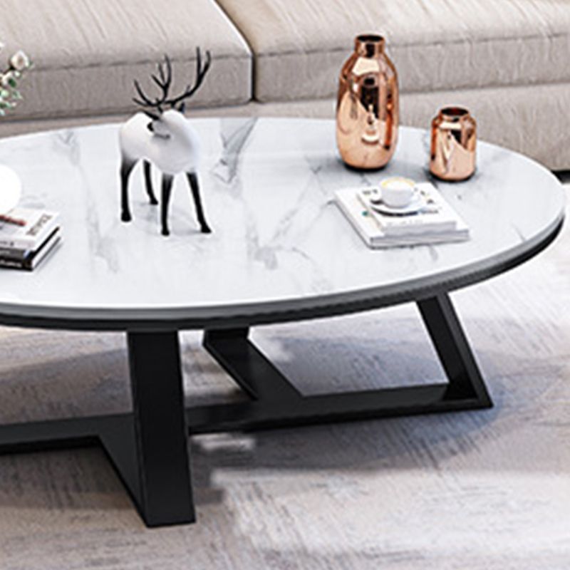 Slate Oval Coffee Table Minimalist Coffee Table for Living Room