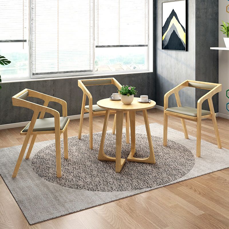 Light Wood Finish Dining Table with Wooden Chairs 1/2/3/4 Pieces Modern Dinette Set