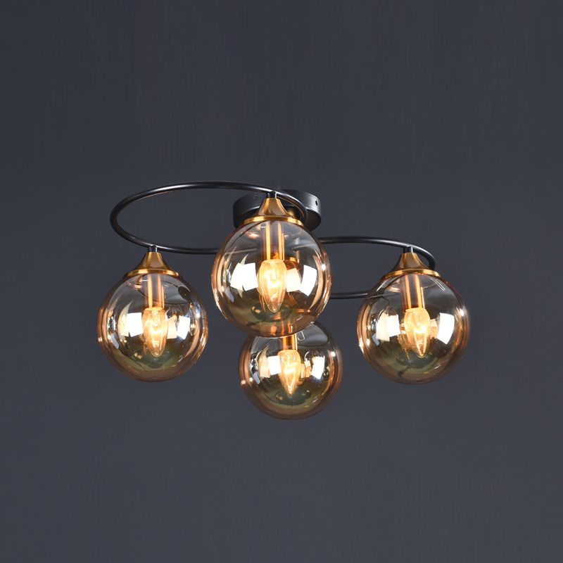 Contemporary Globe Flush Light Fixture Glass Flush Mount Ceiling Fixture