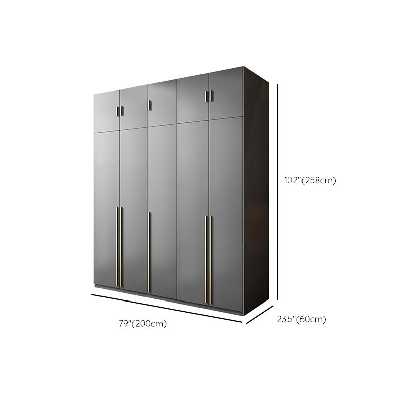 Black Colour Wooden Wardrobe Soft Close Drawer Wardrobe Closet for Home