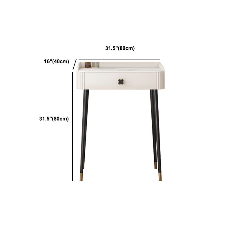 Contemporary Bedroom Storage Box Bright White Straight Feet Vanity Desk