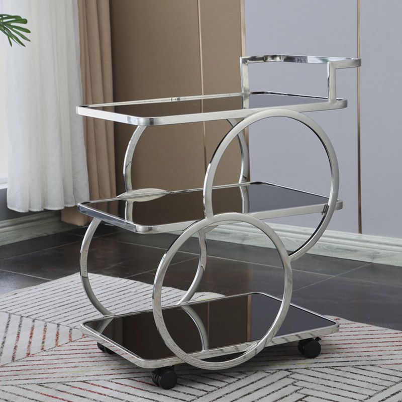 Home Dining Rectangular Prep Table Modern 3-Tier Kitchen Trolley