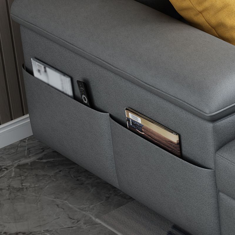 Cotton Blend and Faux Leather 4-Seater L-Shape Left Hand Facing Sectional Sofa with Chaise