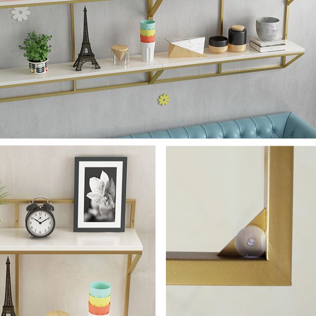 Glam Wall Murded Bibliothèque Verre en fer et étagère de pin étagère