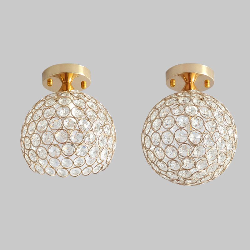 Lámpara de techo esférica Simplicity, luz empotrada para pasillo de 1 luz de cristal