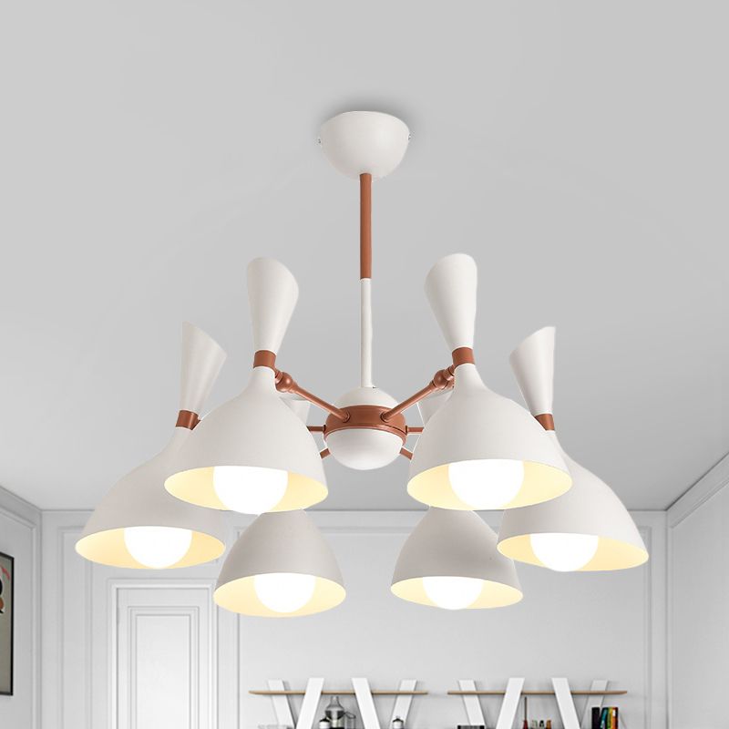 Living Room Kindergarten Pendant Light Metal Contemporary Monochrome Chandelier