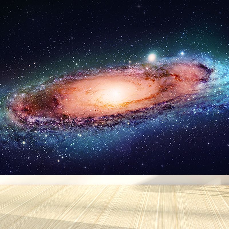 Modern Stars Spiral Wall Mural Non-Woven Stain-Proof Dark Color Wall Art for Boys Bedroom