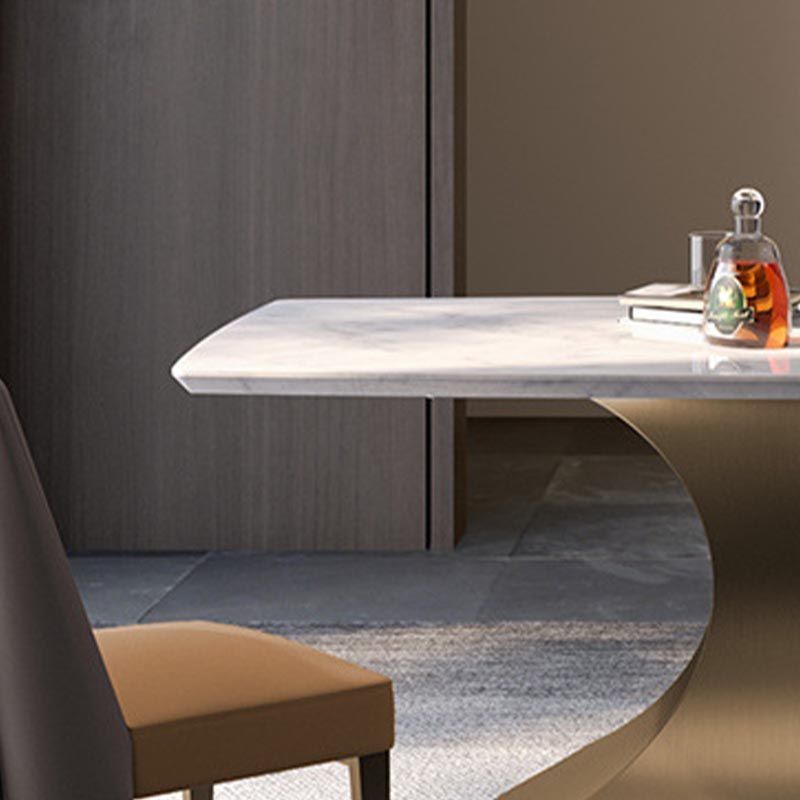 Designer Style Marble Top Dining Set Rectangle 1/4/5 Pieces Dining Room Table Set