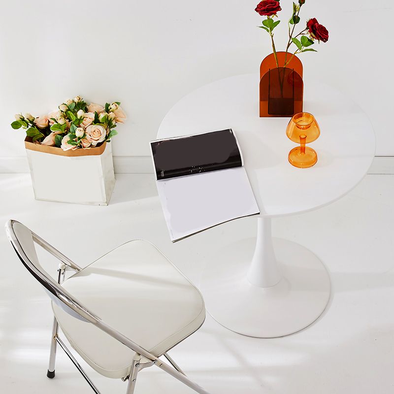 Modern Wooden Coffee Table Round Top Shape Pedestal Cocktail Table