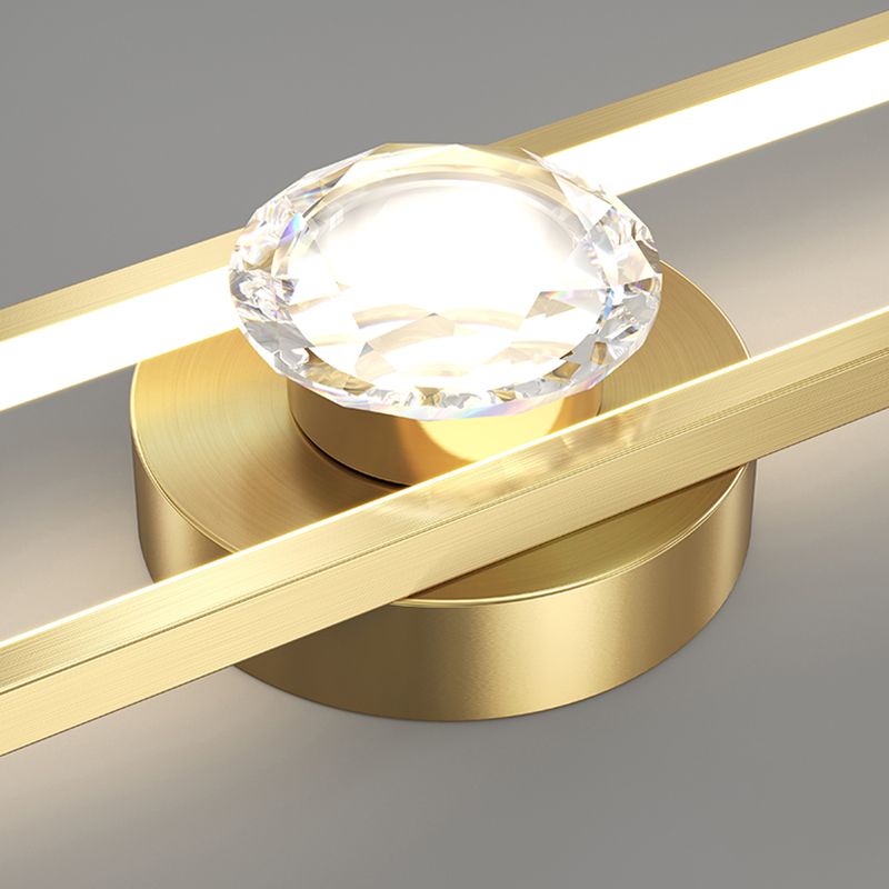 Metal Modern Wall Sconce Linear Shape LED Vanity Lamp with Acrylic Shade for Bathroom