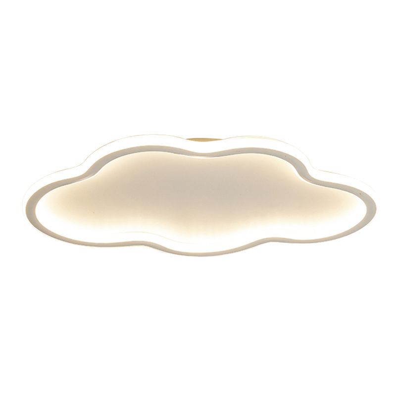 Contemporary White Single Flush Mount Lighting LED Unique Ceiling Light