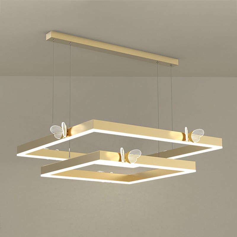 Square Shape Chandelier Lights Contemporary Metal Chandelier Lighting