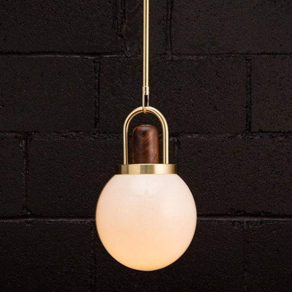 12" Wide Nordic Style Hanging Light Glass Shade 1 Light Pendant Lamp for Bedroom