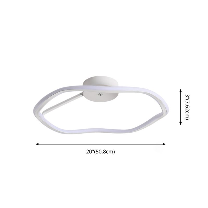 Metal Minimalism 1-Light Flush Mount Lamp Linear Flush Ceiling Light for Bedroom