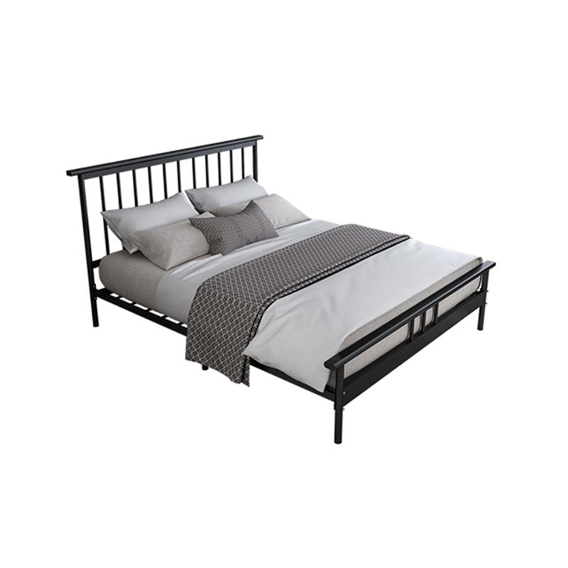 Modern Metal Folding Bed Rectangular Open-Frame Bed with Headboard
