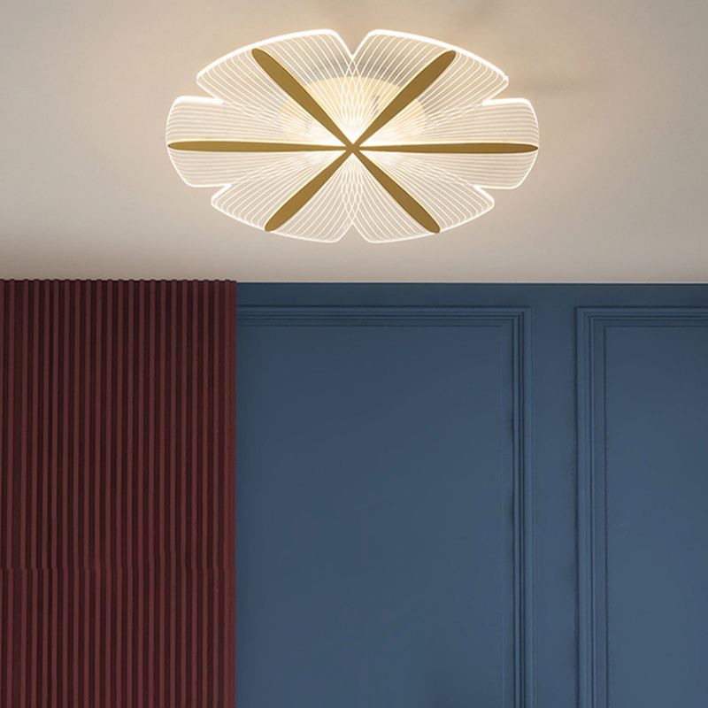 Metal Geometric Flush Mount Fixture Modern Flush Light Fixture in Clear