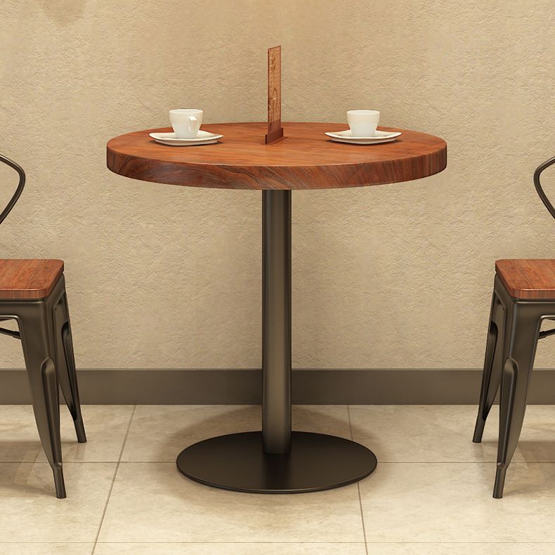 Einfacher Stil Home Wood Esstisch Rundform Tisch mit einer einzelnen Sockelbasis