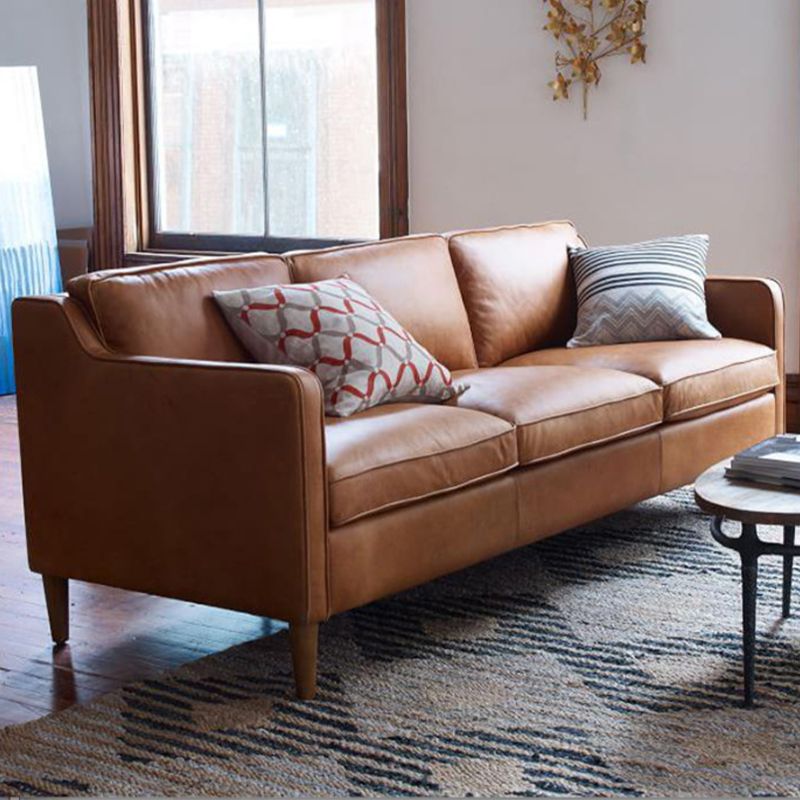 Faux Leather 35,43 "Haute Courette de coussins à 3 places Resicace