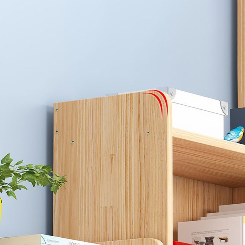 Modern Floor Vertical Bookshelf Brown Closed Back Wooden Shelf Bookcase for Bedroom