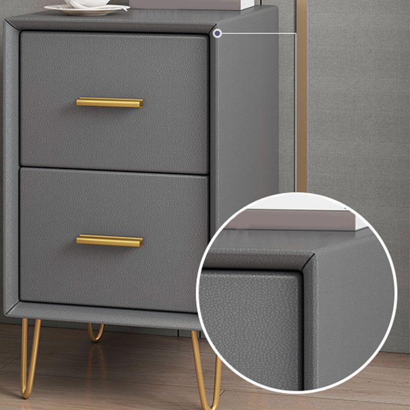 Wooden Nightstand 18.5"/19.2"' Tall 2 - Drawer Nightstand in White / Blue / Grey