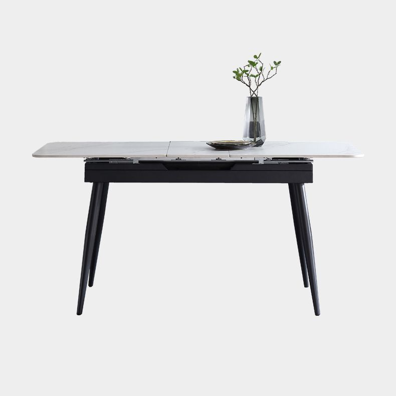 Rectangle Contemporary Sintered Stone Dining Room Set with Removable Leaf Dining Furniture Set