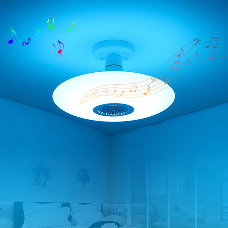 Plafonnier intelligent de forme ronde en acrylique moderne à 1 lumière pour chambre à coucher et étude