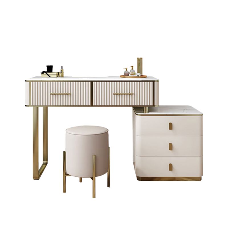Glam Stone Vanity Dressing Table 5-Drawers Vanity Dressing Table