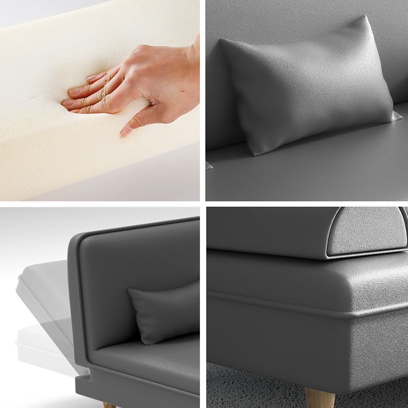 Modern 3-Position Armless Chaise Lounge Couch Fabric/Faux Leather Chaise