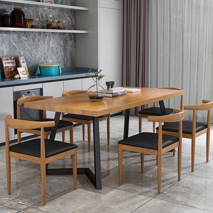 Industrial 1/2/7 Pieces Dining Set Solid Wood Dining Table for Home Use